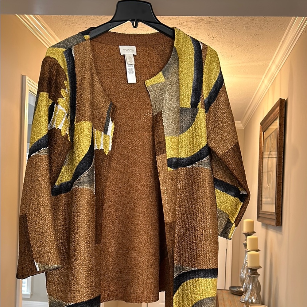 Chico's Abstract Patterned Jacket-Reversible - image 5